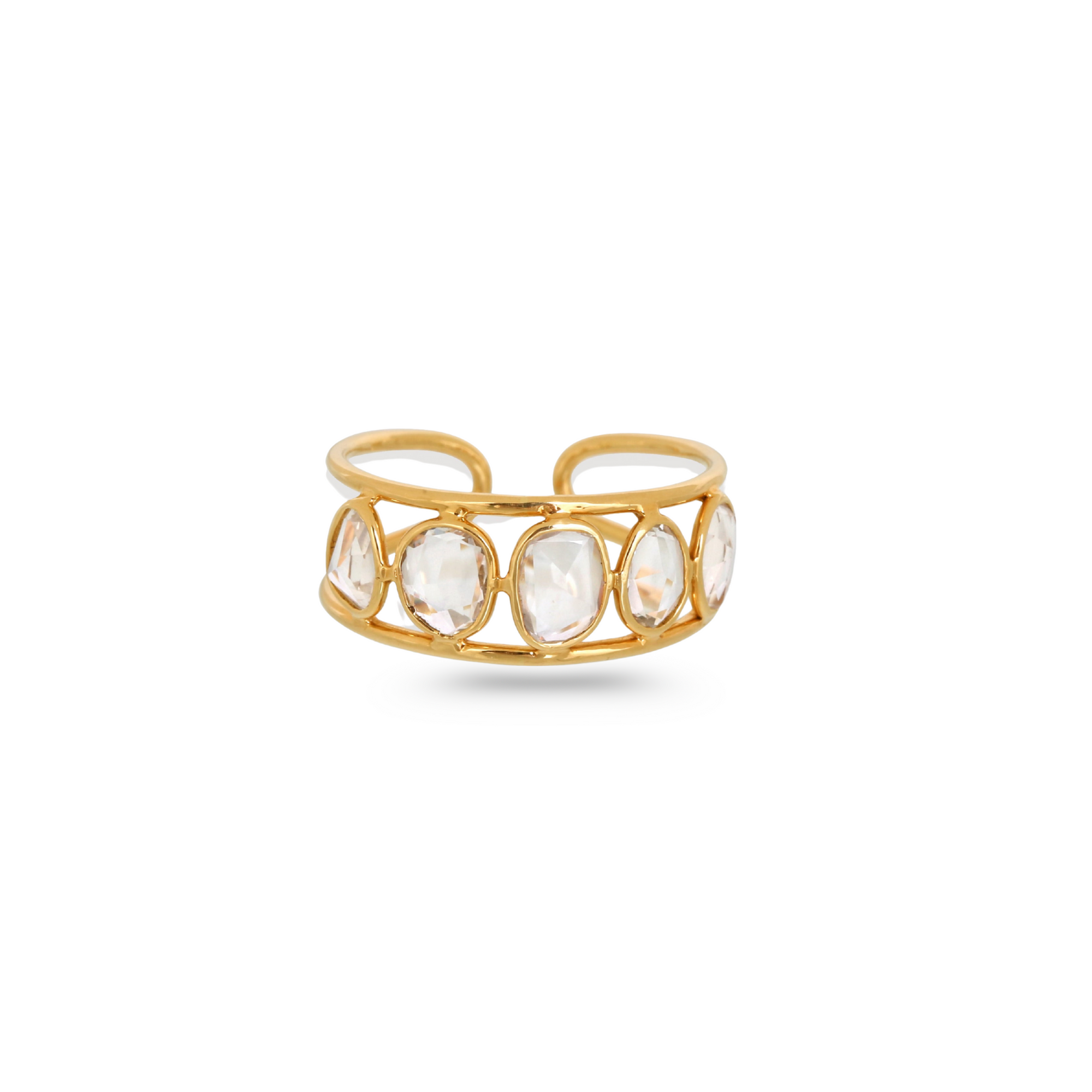 White Sapphire 18K Gold Ring