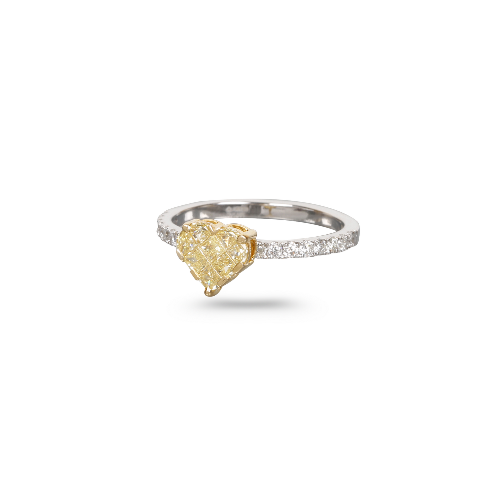 Happy Heart Yellow & White Diamonds Ring