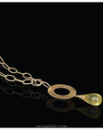 Gold Plated Silver Necklace in Lemon Quartz