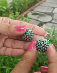 Turquoise Traditional Silver 925 Round Hoops