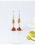Garnet and Silver 925 Earrings