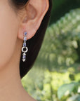 Erratic Tanzanite and Diamond Silver 925 Earrings