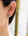 silver earrings, sterling silver earrings, blue topaz earrings, buy blue topaz jewelry, multi color earrings, fancy earrings, gemstone earrings, blue topaz studs, silver studs