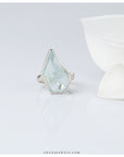 Stunning Aqua pentagon shaped 925 silver Ring