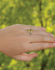 Exquisite Lanceolate Shaped Lemon Quartz Silver 925 Ring