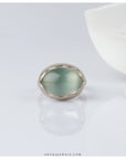 silver green ring