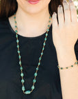 emerald silver necklace