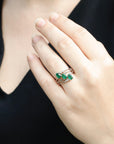 Elegant emerald and diamond ring