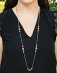 silver necklace, sterling silver necklace, carnelian necklace, carnelian silver necklace, orange necklace, orange silver necklace, silver orange necklace, red silver necklace