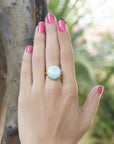 Amazonite Gold Plated Silver Ring