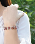 Magnificent Garnet Beads and Silver 925 Bracelet