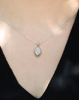 diamond pendant, silver diamond pendant, diamond silver pendant, luxurious pendant, white pendant, silver white pendant, white silver pendant, leaf diamond pendant , diamond leaf silver pendant