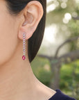 ruby earrings, sterling silver earrings, buy ruby earrings, ruby jewelry, ruby & diamond earrings,
