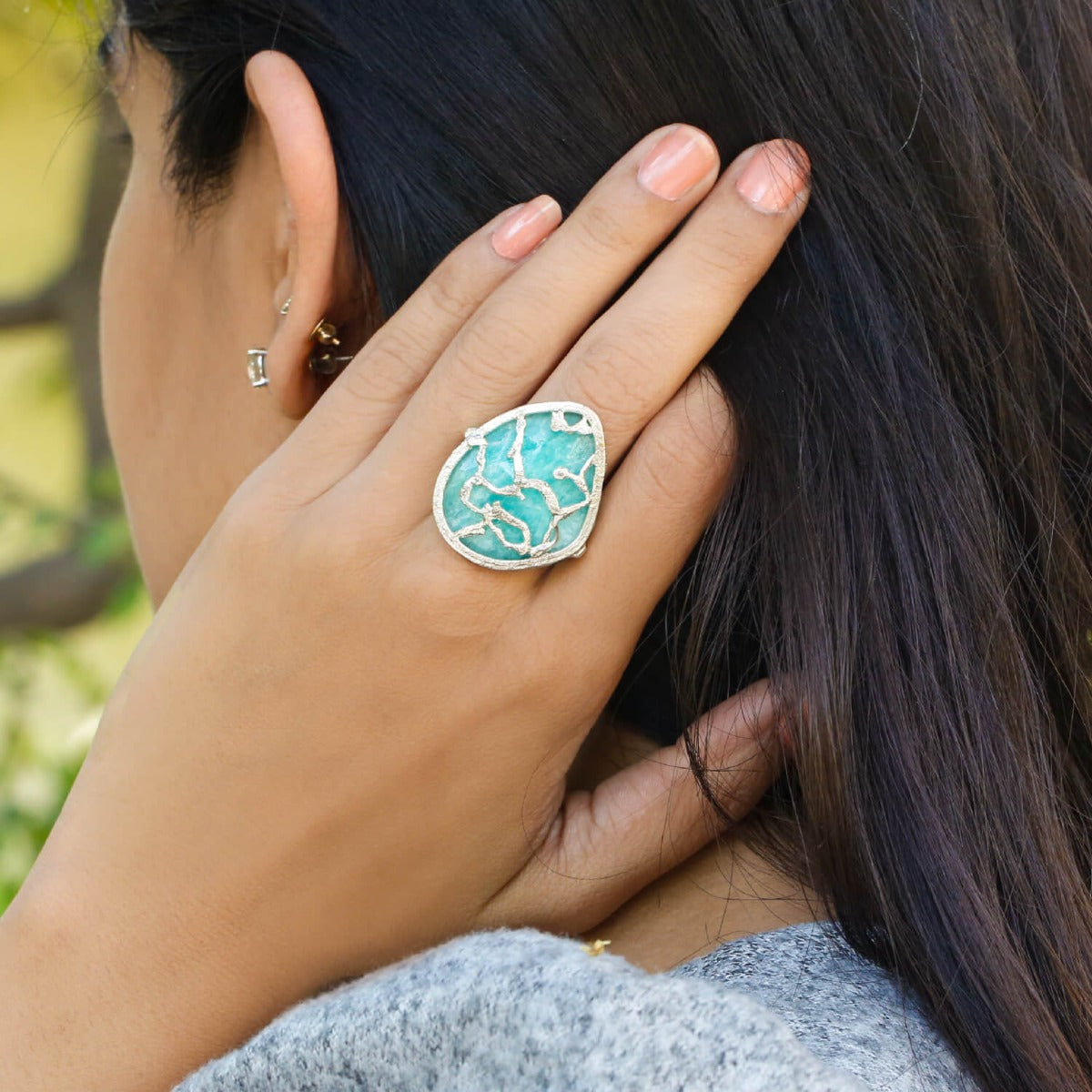 amazonite ring, buy silver ring, sterling silver ring, gemstone ring, buy silver ring, buy gemstone jewelry, buy jewelry online, amazonite jewelry, reticulated jewelry