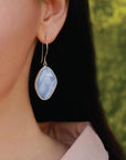 silver earrings, sterling silver earrings, chalcedony earrings, silver chalcedony earrings, blue earrings, silver blue earrings, blue silver earrings,
