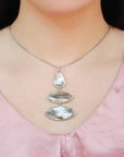 Abalone 3 step sterling silver pendant