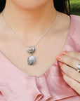 Colorful abalone shell duo necklace