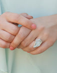 Stunning Aqua pentagon shaped 925 silver Ring