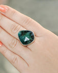 Emerald Ring 925 Silver for Women, Natural Emerald Silver 925 Ring Jewelry