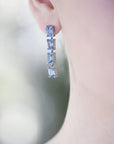 Silver Earrings with Faceted Blue Topaz