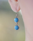 Round turquoise hanging earrings