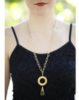 Gold plated silver links with lemon citrine necklace