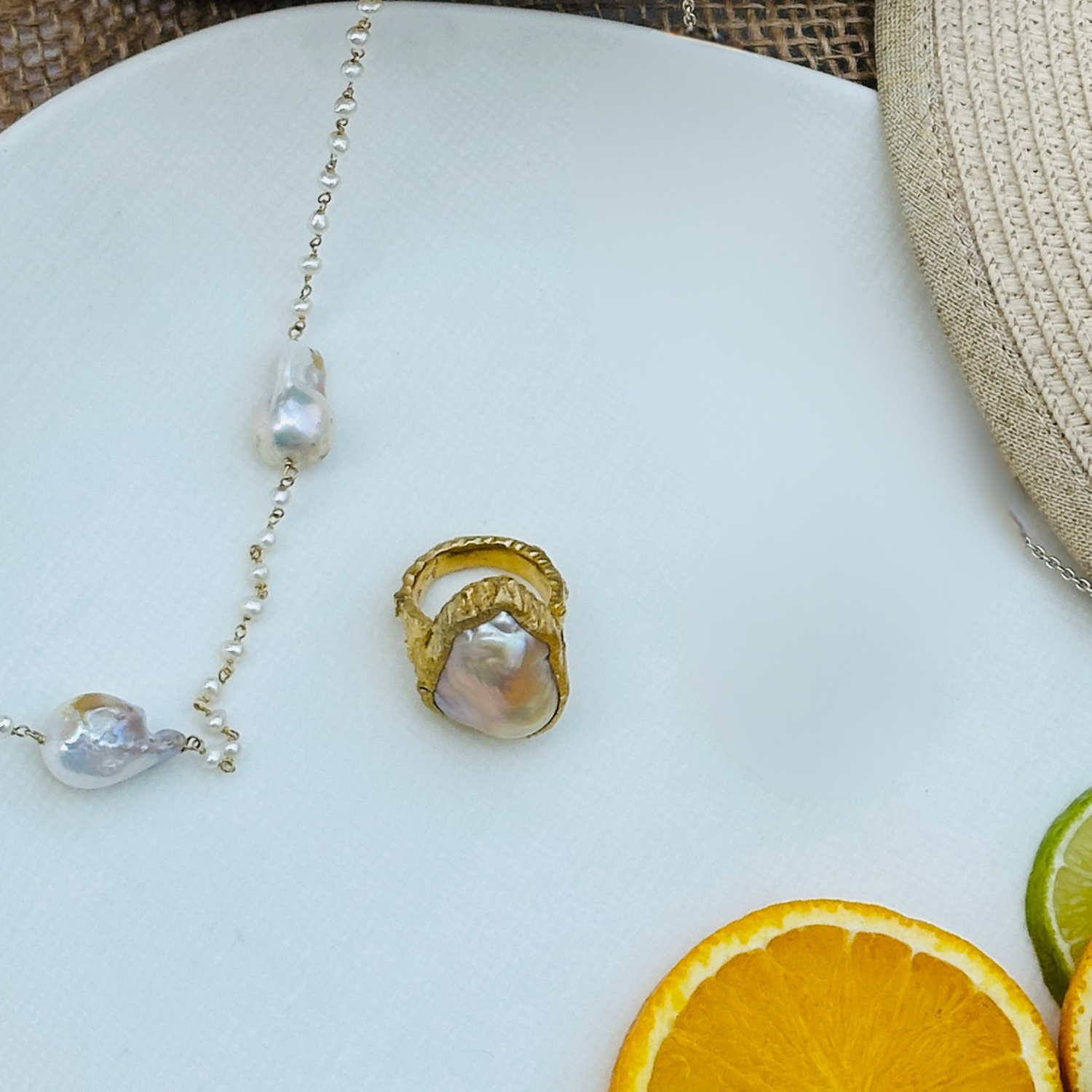 Lois 18K Gold Plated Silver 925 Pearl Ring