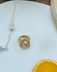 Lois 18K Gold Plated Silver 925 Pearl Ring