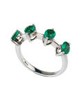 emerald silver ring