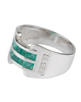 green silver ring
