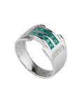 emerald silver ring