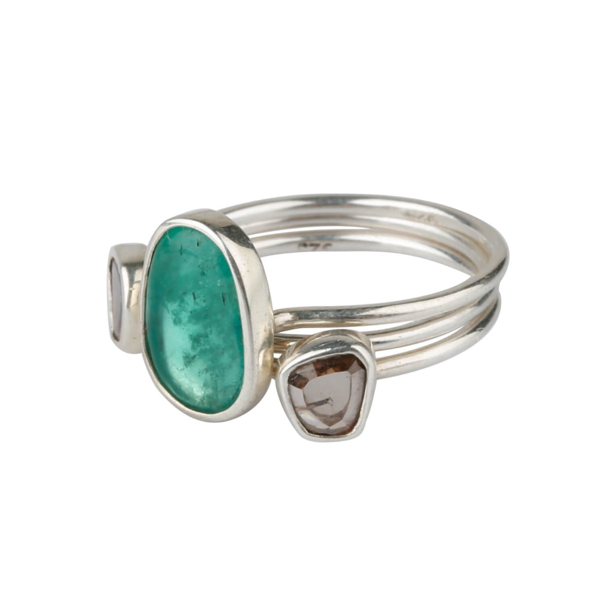 green silver ring
