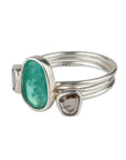 green silver ring