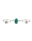 emerald silver ring