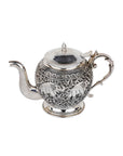 Elephant carving silver tea pot