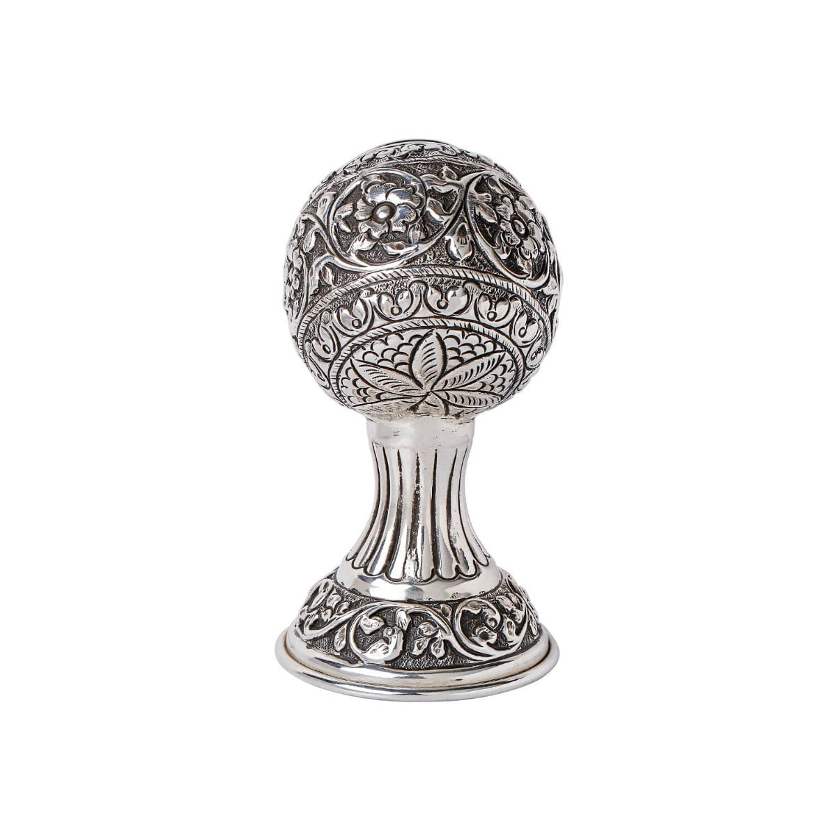 Antique silver floral pot ashtray