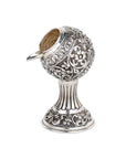Antique silver floral pot ashtray