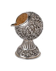 Antique silver floral pot ashtray