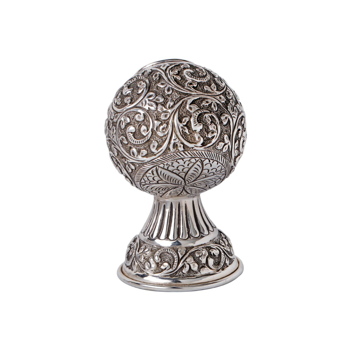 Antique silver floral pot ashtray