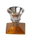 Tiger eye silver candle stand
