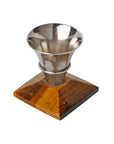 Tiger eye silver candle stand