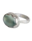 silver prehnite ring