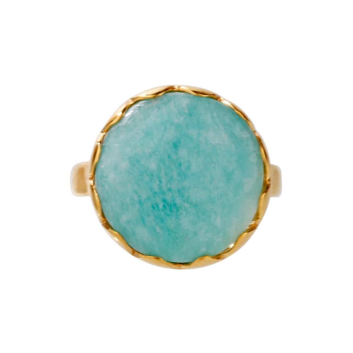 Amazonite Gold Plated Silver Ring