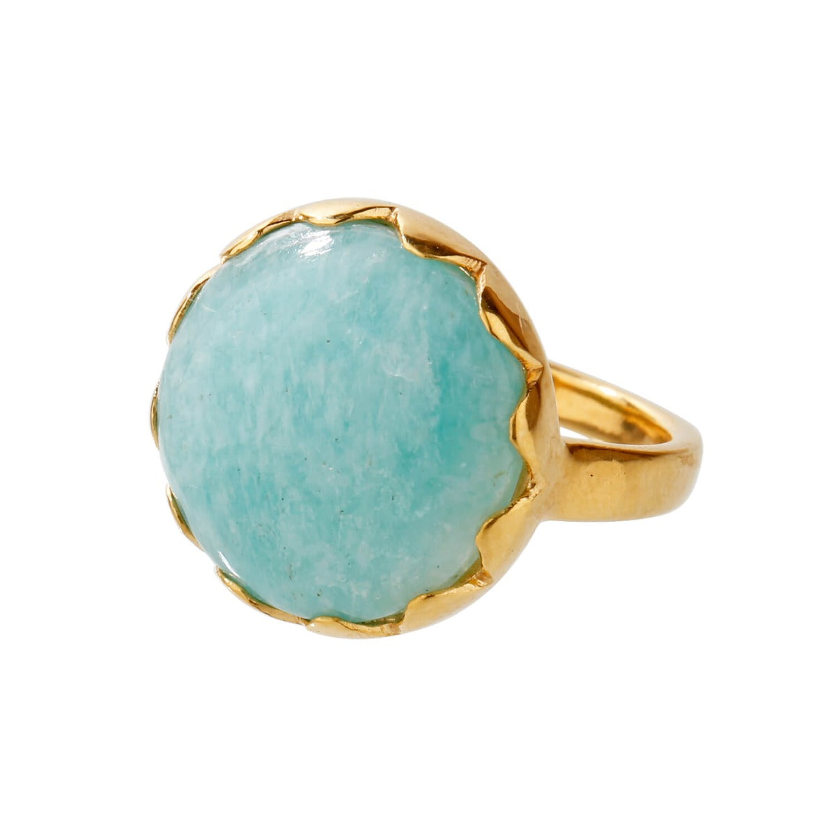 Amazonite Gold Plated Silver Ring