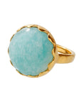 Amazonite Gold Plated Silver Ring