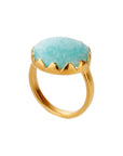 Amazonite Gold Plated Silver Ring