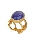 Tanzanite 18k Gold Plated Silver 925 Chain Ring