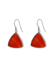 silver orange earrings