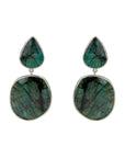 Big Emerald Stones and Silver 925 Earrings