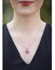 Silver Pendant with Ruby and Diamond